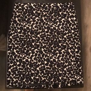 J Crew leopard print jacquard skirt.